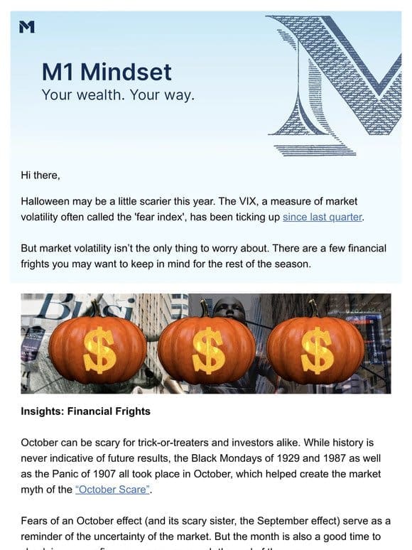 The M1 Mindset: Five Financial Frights & How To Possibly Beat Them