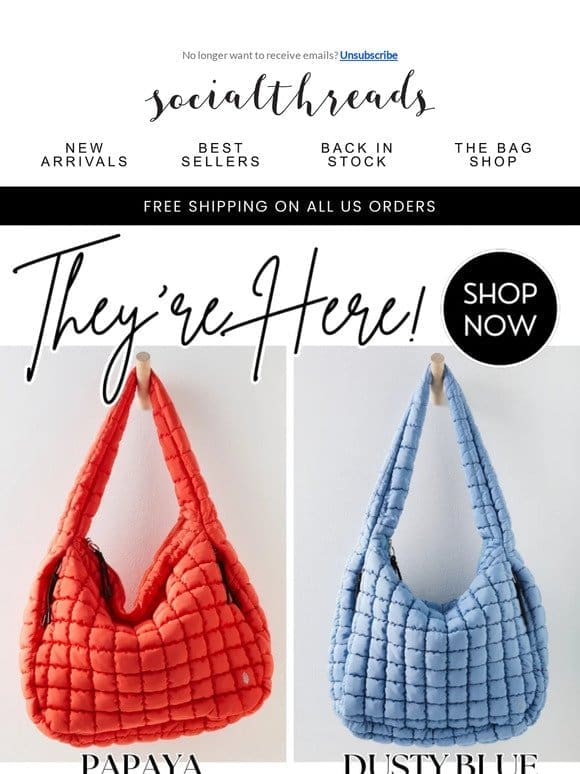 The NEW COLORS of the Free People Quilted Carryall Hobo Bag are SELLING OUT!