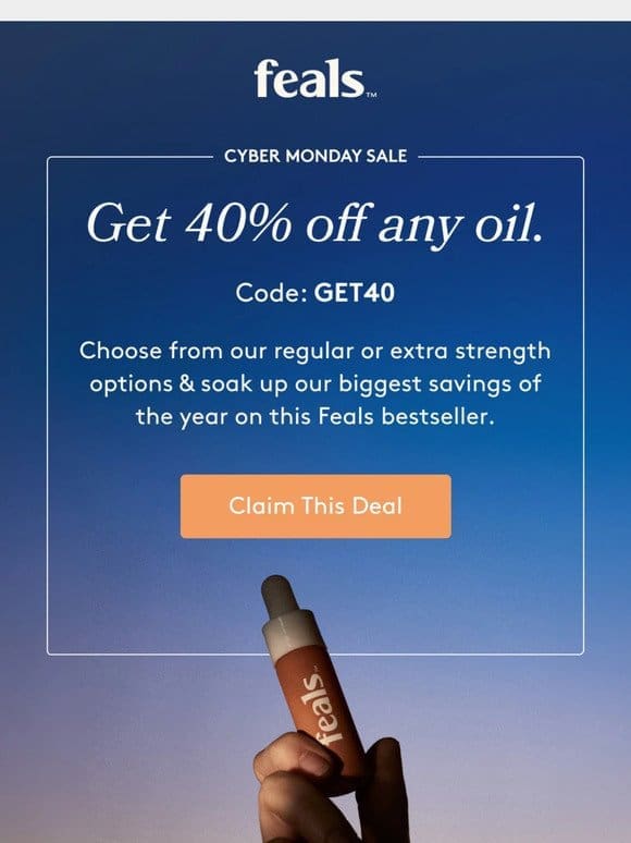 The Oil is 40% OFF this Cyber Monday