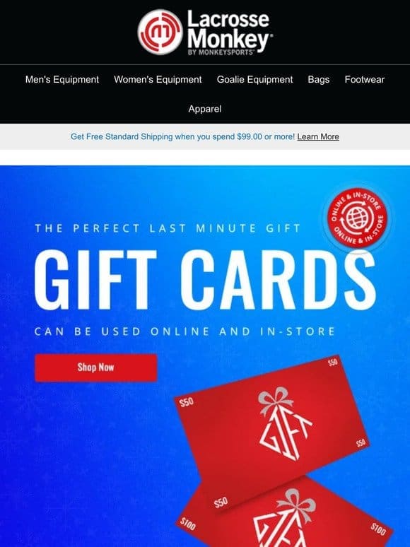 The Perfect Last Minute Gift – LacrosseMonkey Gift Cards!
