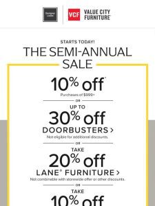 The Semi-Annual Sale = So. Much. Savings.
