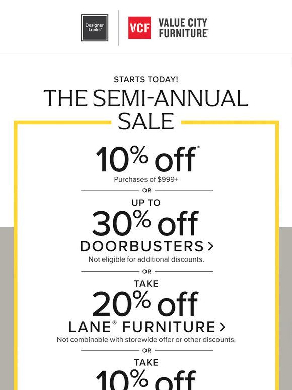 The Semi-Annual Sale = So. Much. Savings.