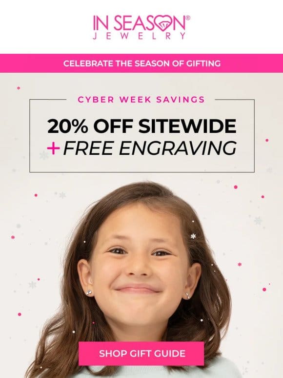 The Ultimate Cyber Deal: 20% Off + Free Engraving! Shop Now!