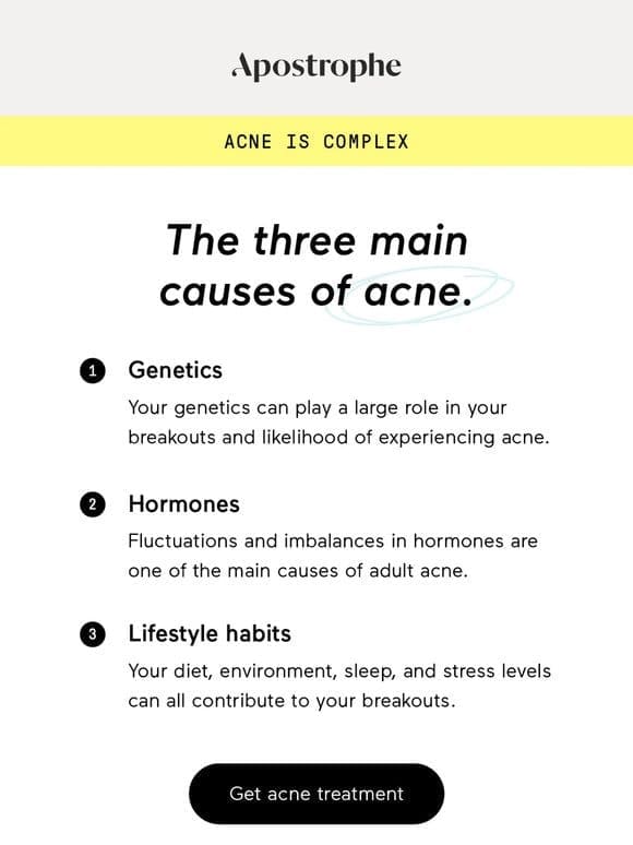 The three main causes of acne.