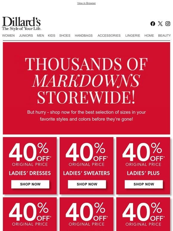 Thousands of Markdowns Storewide!