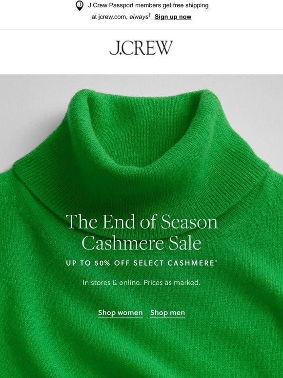 Time to self-gift: up to 50% off select cashmere