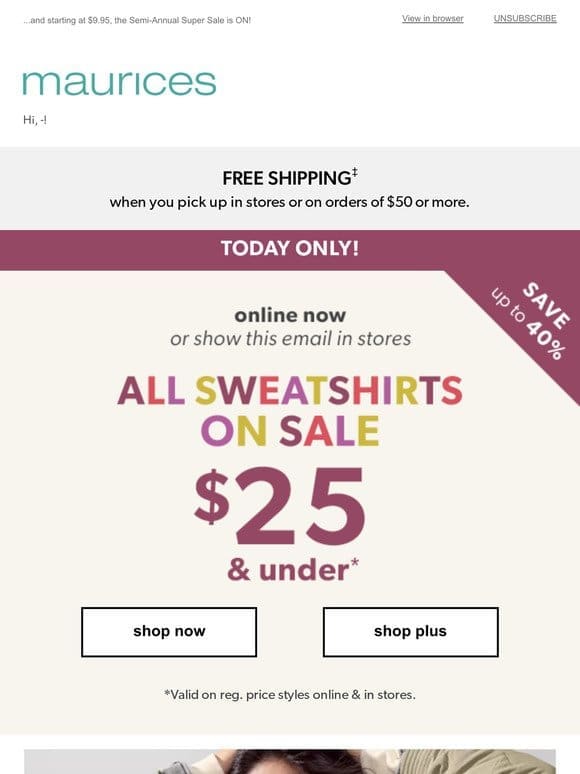 Today $25 & under: NEW graphic sweatshirts