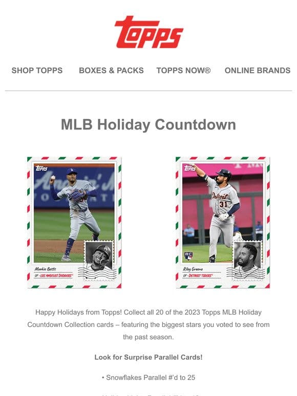 Today’s MLB Holiday Countdown is live!