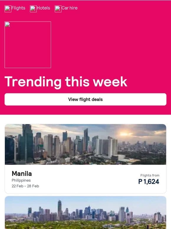Trending now: Manila from P 1，624 ✈️