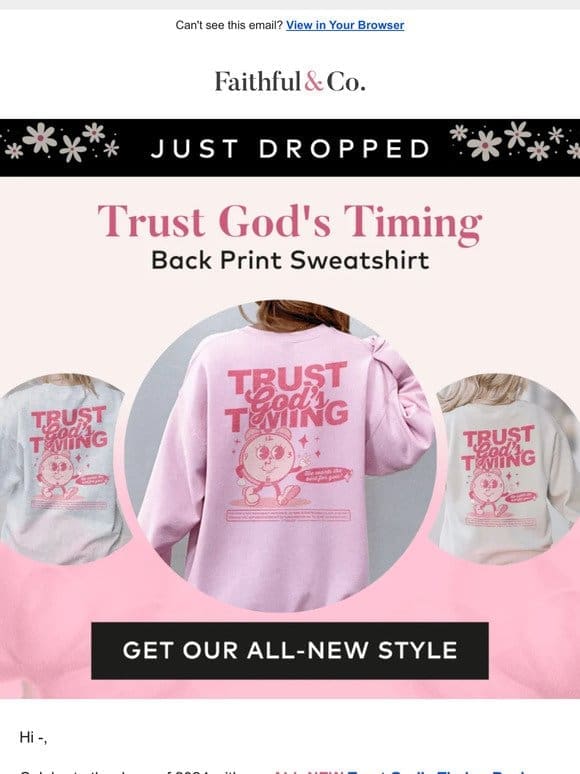 Trust God’s Timing with Our NEW Sweatshirt  ✝️