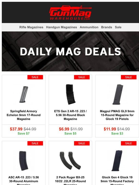 Tuesday Magazine Deals! | Springfield Armory Echelon 9mm 17rd Mag for $38