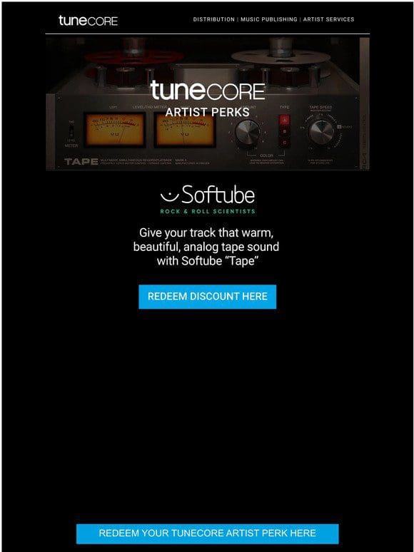 TuneCore Artist Perks: The Superb Softube Tape Plugin