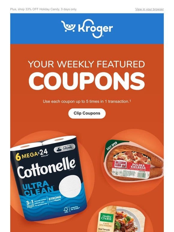 Turn Up the Savings with Weekly Digital Coupons  | 33% OFF Candy