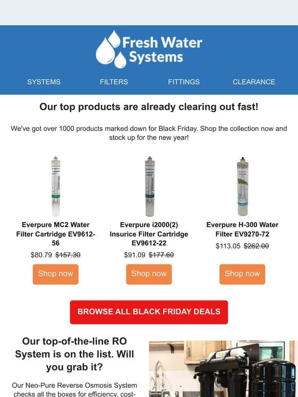 UV， Reverse Osmosis， and More on Sale for Black Friday.