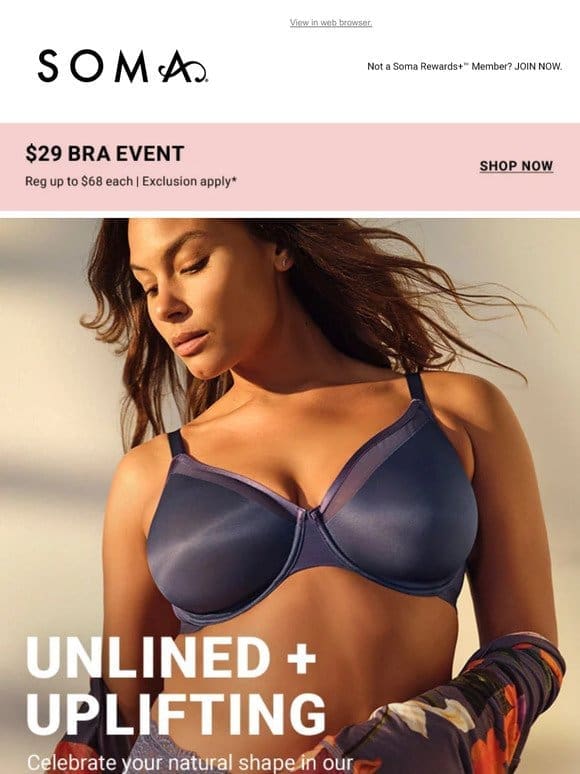 Unlined Bras in a New Blue Hue， Just $29