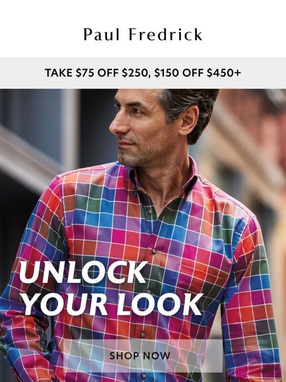 Unlock great style with new shirts & sweaters