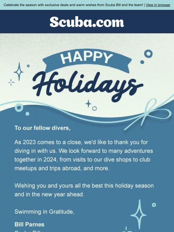 Unwrap Adventure: Happy Holidays from Scuba.com!