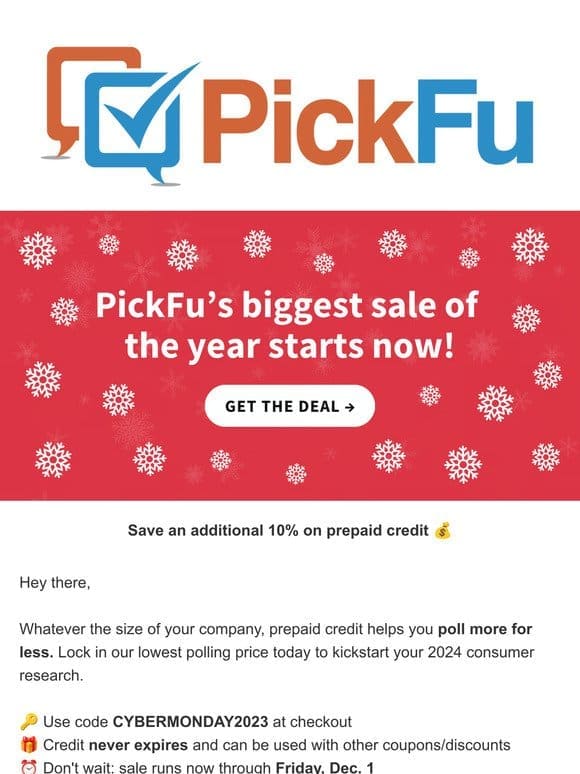 Unwrap our lowest poll pricing of the year