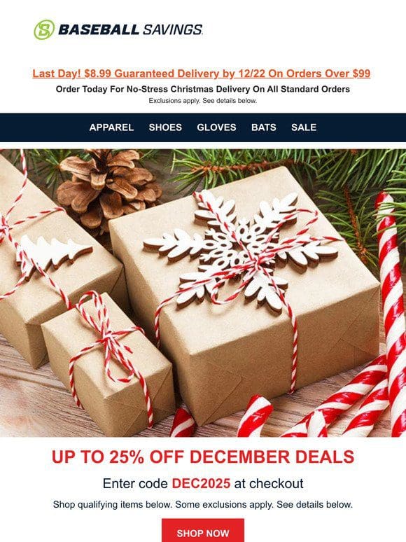 Up To 25% Off December Deals!