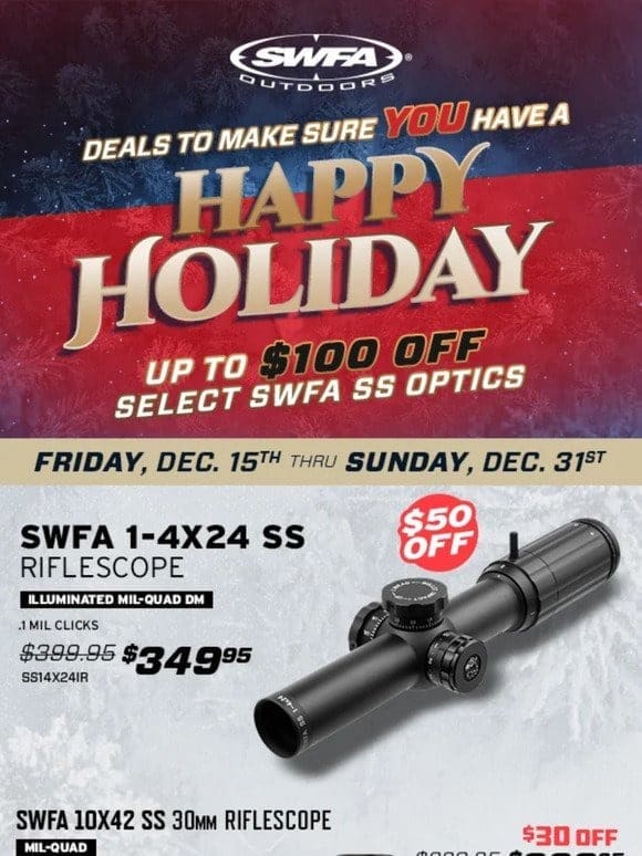 Up to $100 OFF Select Models – Holiday Savings!