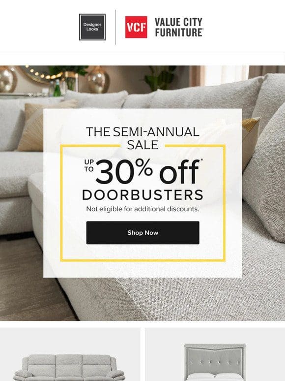 Up to 30% off Doorbusters! (You deserve this.)