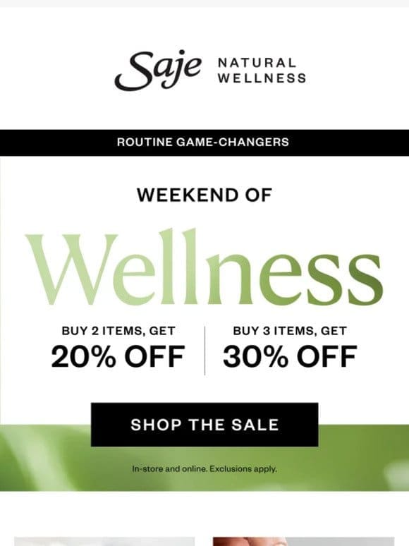 Up to 30% off wellness