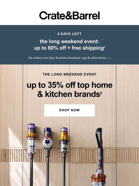 Up to 35% off top kitchen brands + sitewide free shipping →