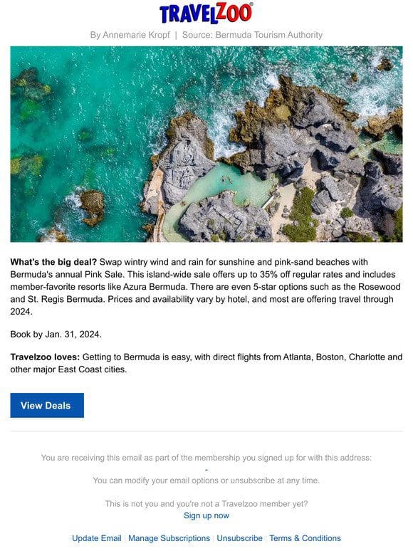 Up to 35% off—Bermuda island-wide hotel sale