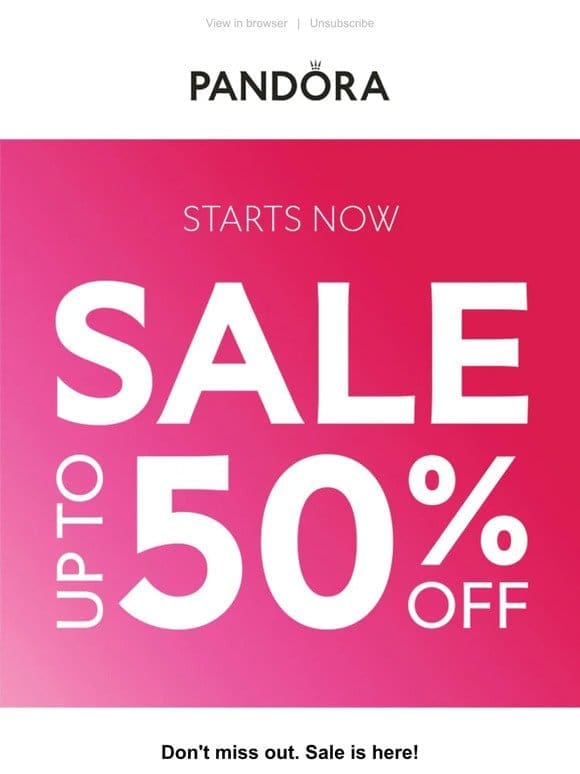 Up to 50% Off Starts Now!