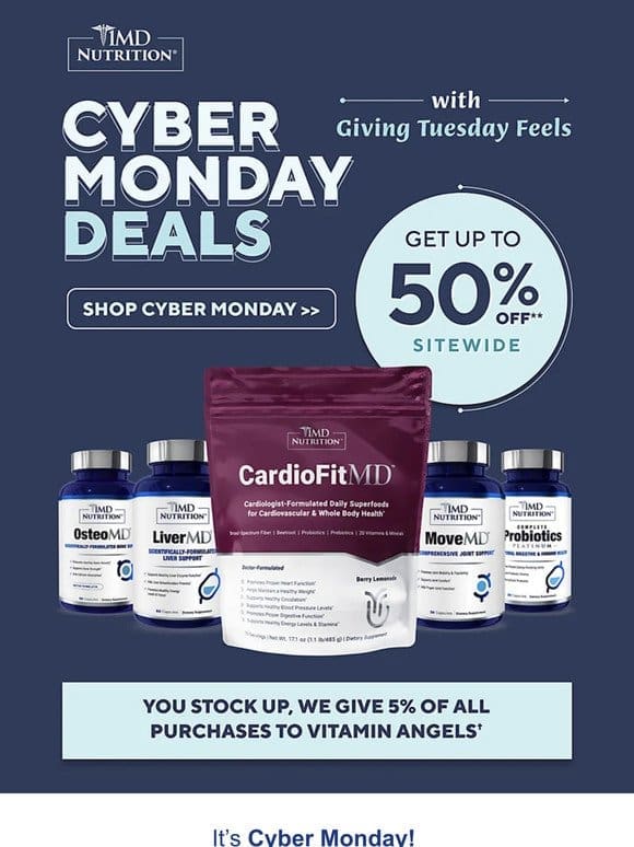 [Up to 50% off]   A healthier， happier you starts with Cyber Monday!
