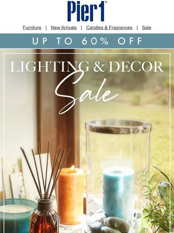 Up to 60% Off Lighting & Decor: Vases， Florals， Lamps & More!