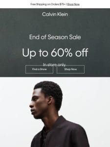 Up to 60% off In Store