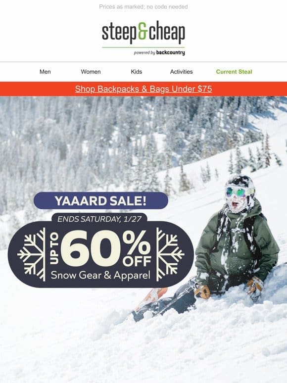 Up to 60% off Yaaard Sale!