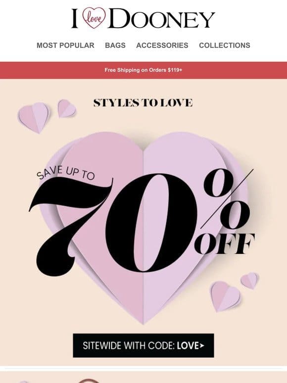 Up to 70% Off—We Love That For You!
