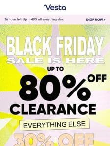 Up to 80% Off Black Friday Clearance Ends Tomorrow