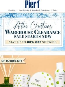 Up to 80% off Warehouse Clearance Sale!