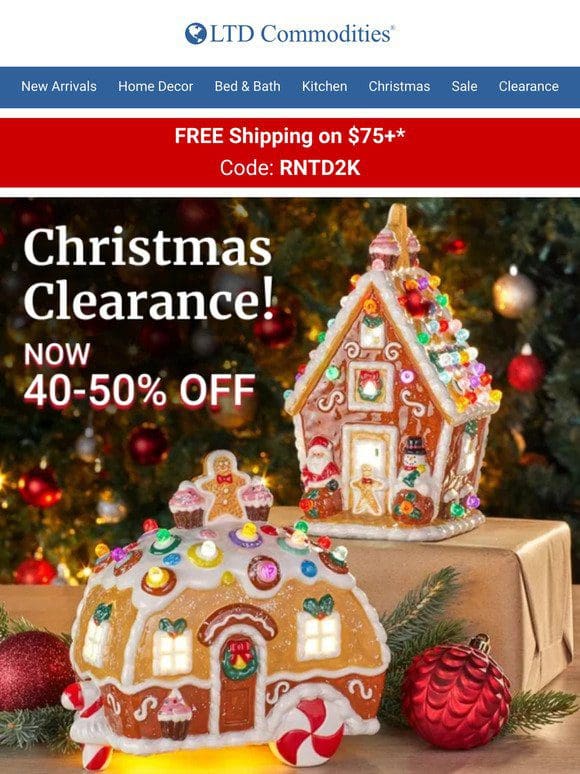 Up to HALF Off! Deck the Halls with Christmas Clearance Deals!