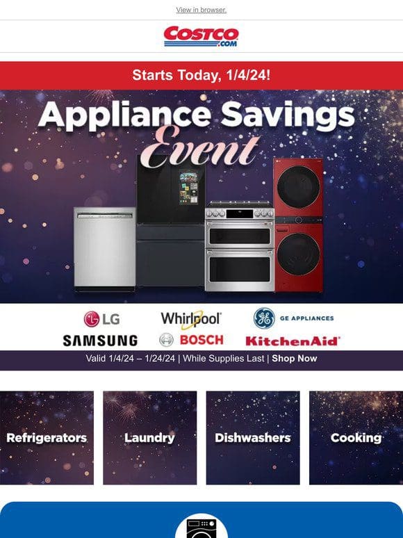 Upgrade 2024 with the Appliance Savings Event， Starting NOW!