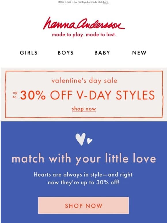V-Day Matching Moments Up To 30% Off