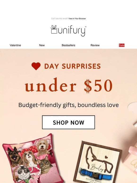 V-day surprises under $50