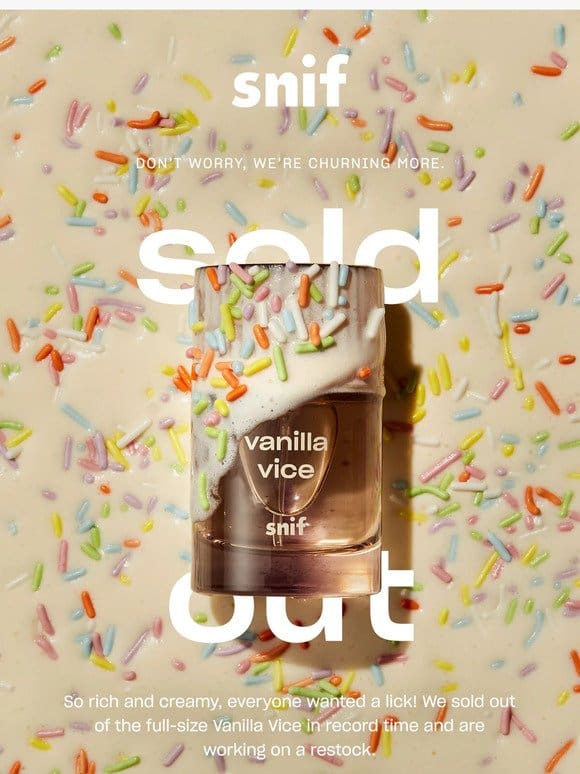 Vanilla Vice 30 ml is SOLD OUT!