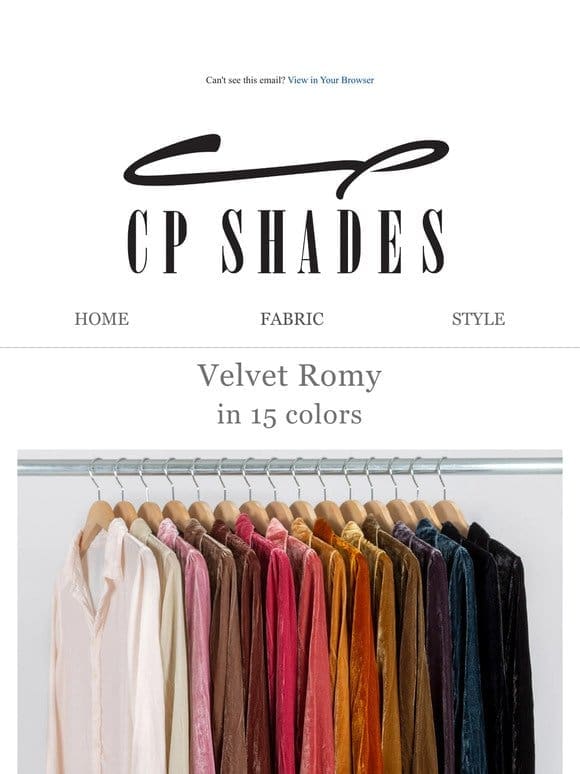 Velvet Romy in 15 Colors!