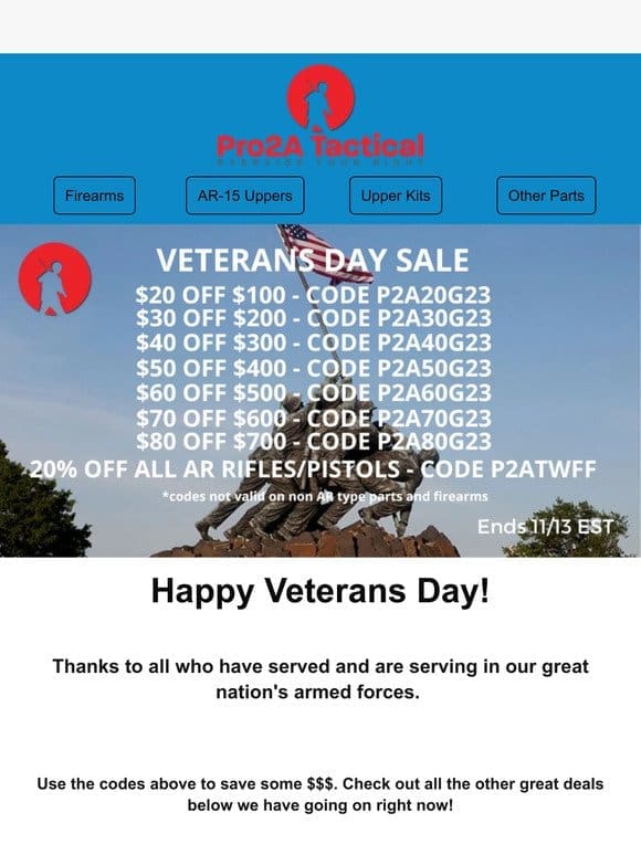 Veterans Day Deals!