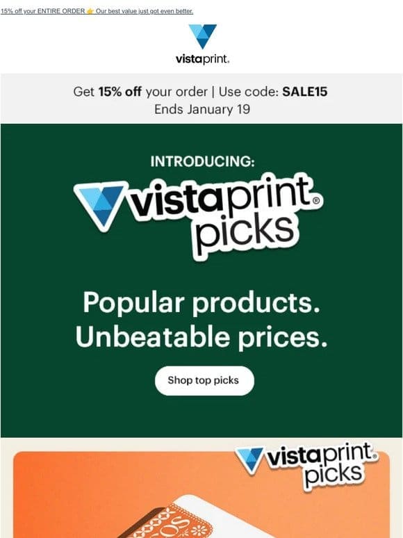 VistaPrint Picks are here! Pick #1: Business cards