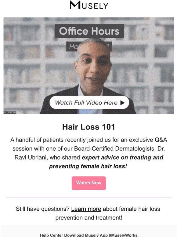 WATCH: Hair Loss Q&A