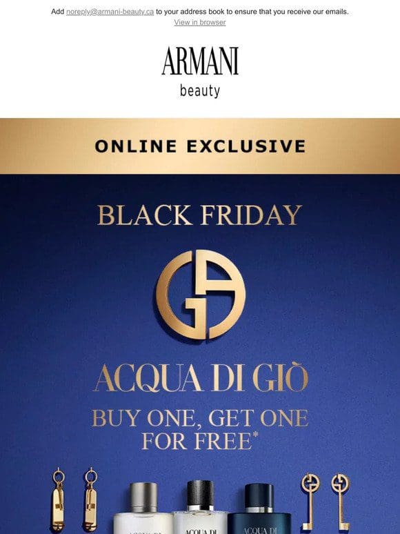 WEEKEND OFFER: Buy One Acqua di Giò get one free