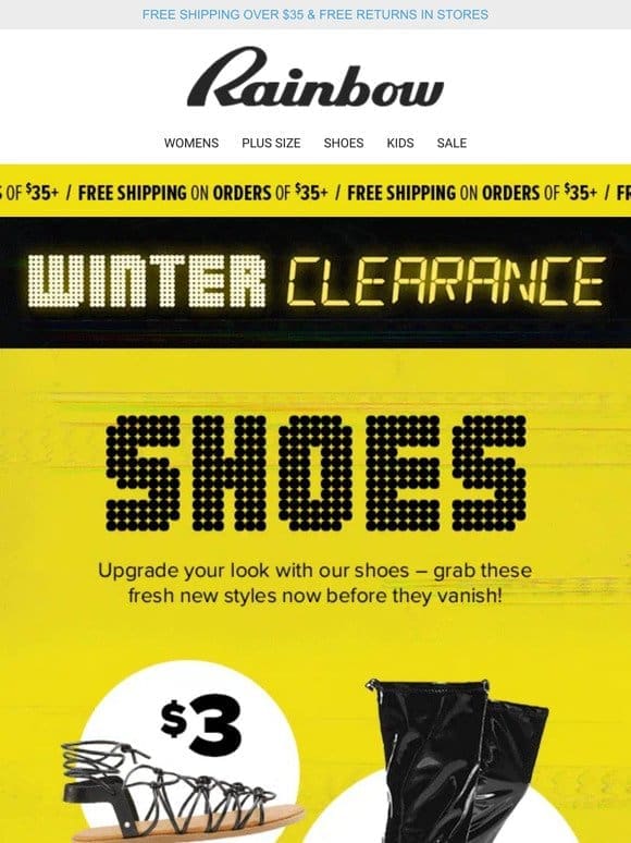WINTER CLEARANCE SHOES As Low As $3. Quickly! Grab these perfect pairs ⚡️ ‍♀️ ���