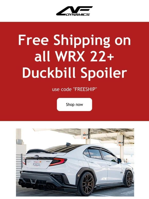 WRX spoilers back in stock + free shipping for a limited-time