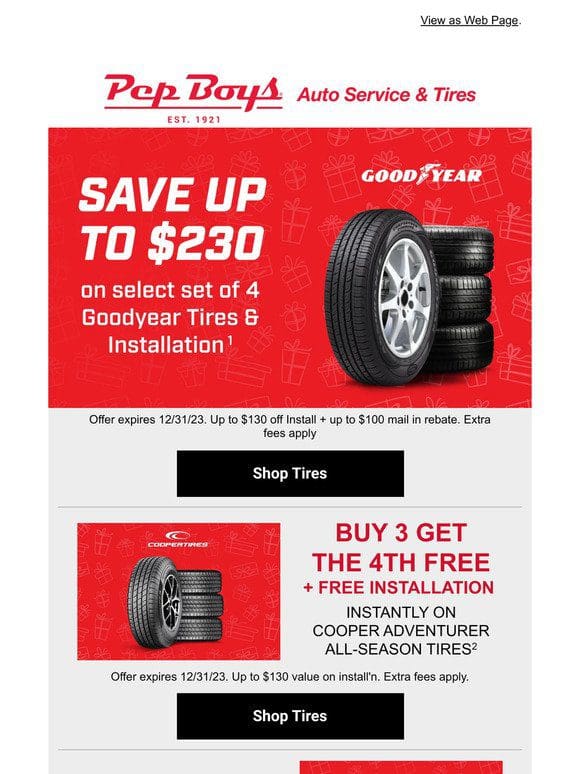Want new tires under your tree?