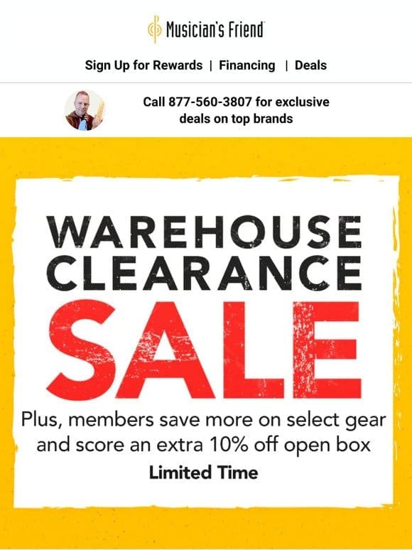 Warehouse Clearance: Savings are on